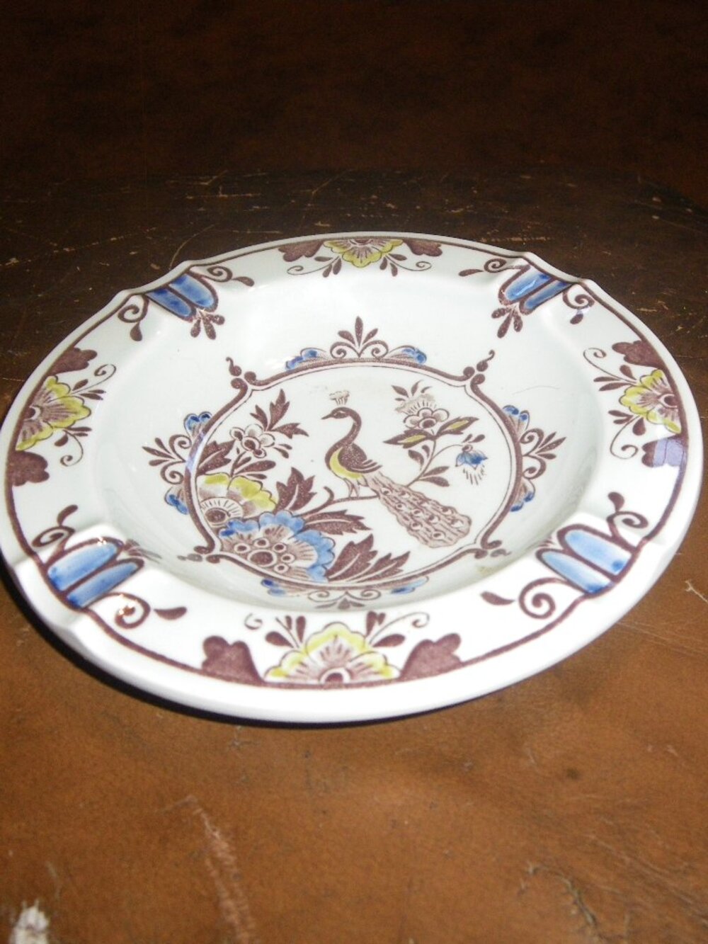 Vintage Ornate Ceramic Ashtray Leroy & Boch Mettlach Paon Made in Germany
